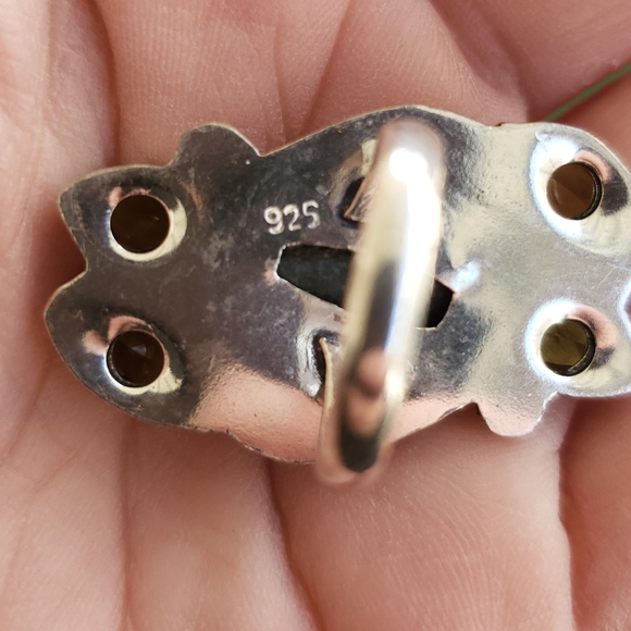 New Rough Kyanite & Peridot 925 Silver Statement Ring. - Picture 8 of 8